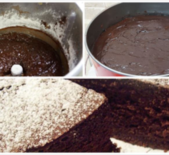 BIZCOCHO de CHOCOLATE sin HUEVO, como CENA o COMIDA COMPLETA