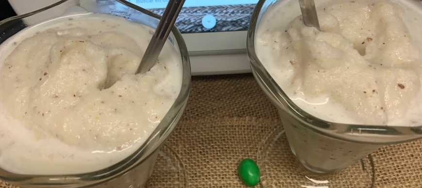 Sorbete de leche preparada