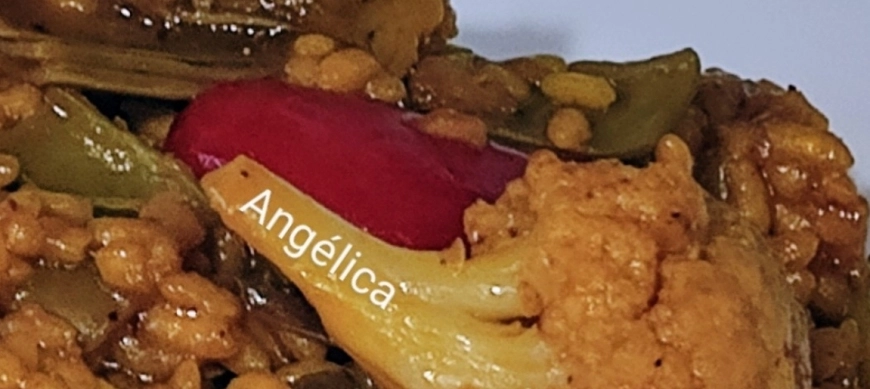 ARROZ DE VERDURAS CON BACALAO ( Receta mi mamá)