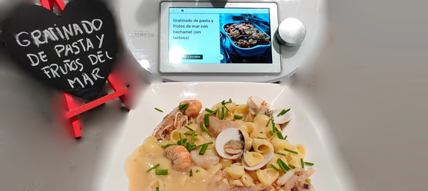 GRATINADO DE PASTA Y FRUTOS DE MAR CON BECHAMEL