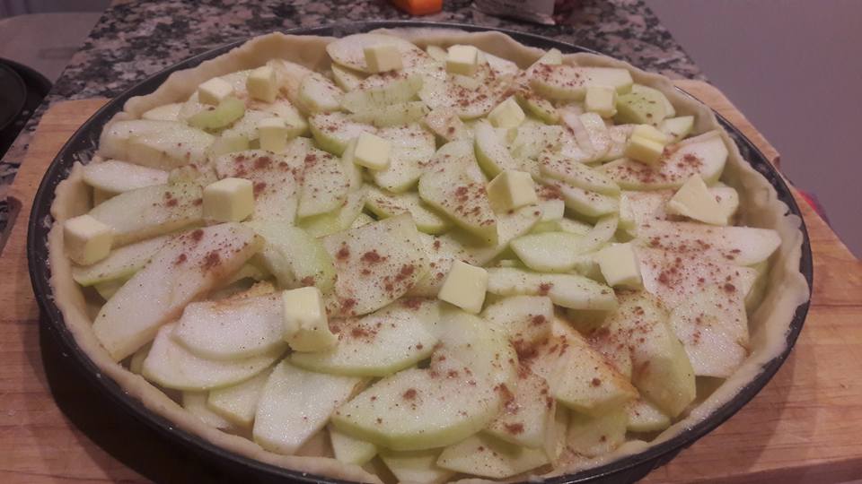 Tarta de manzana y crema pastelera
