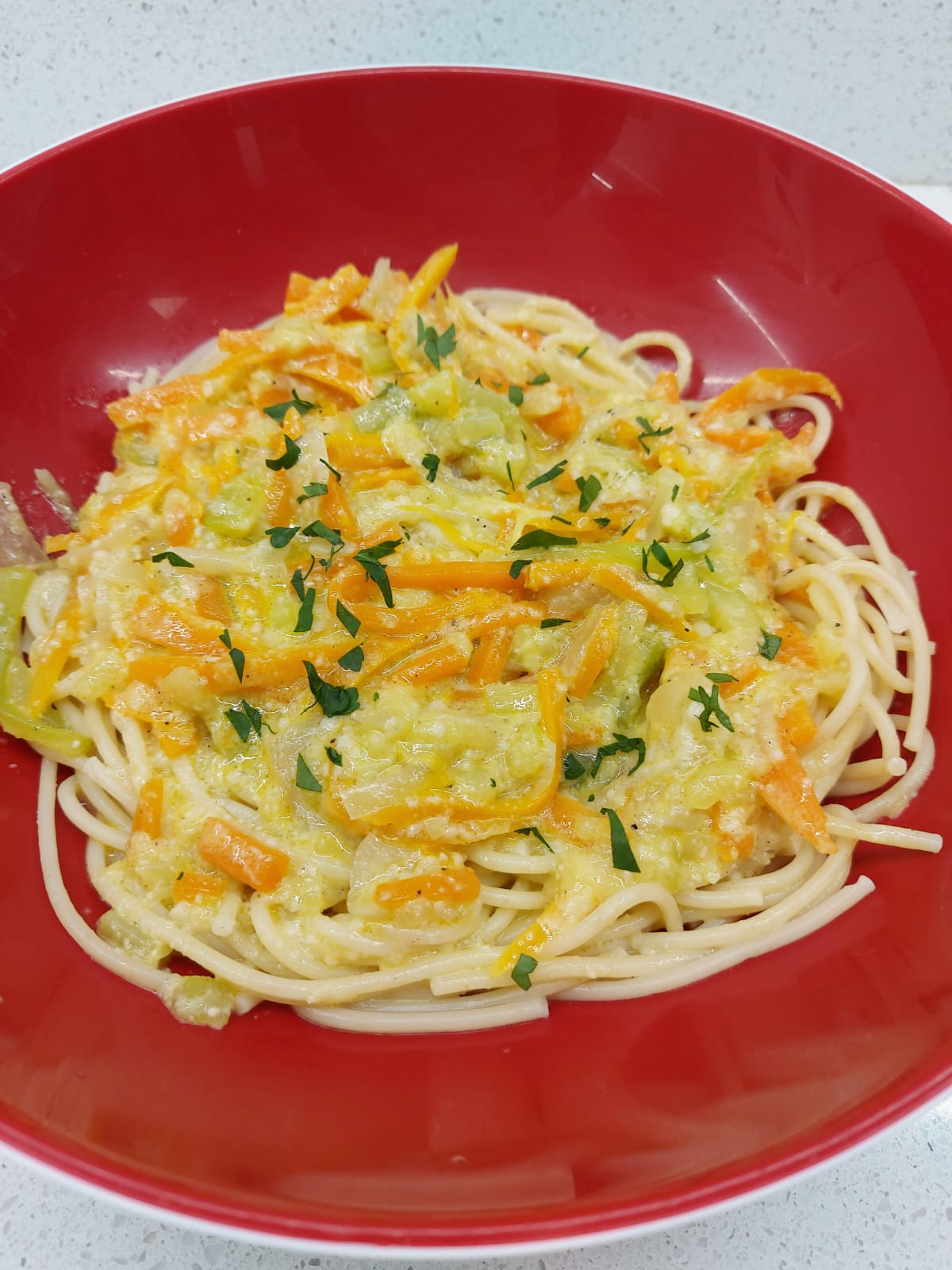 CARBONARA VEGETARIANA Pastas y arroces Blog de ENCARNACION GOMEZ