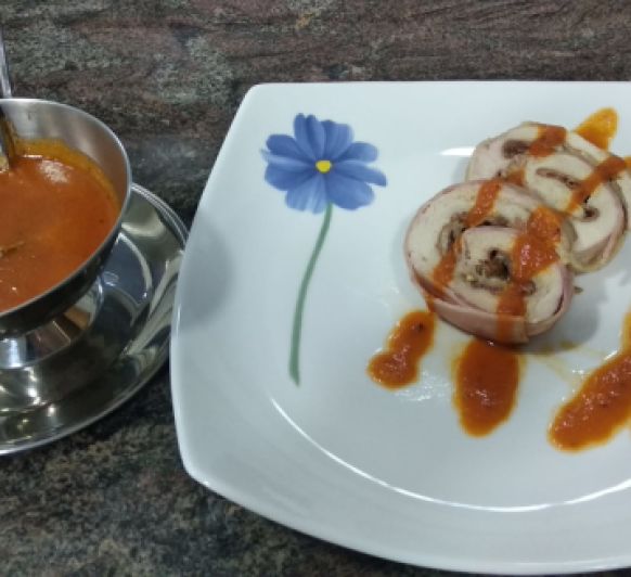 Rollo de pavo con salsa agridulce de Inma