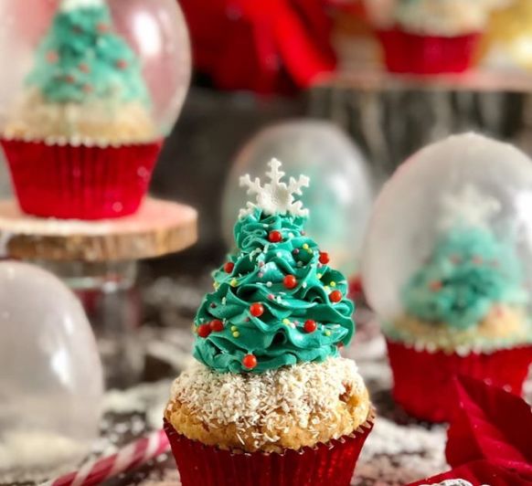 Cupcakes bolas de nieve