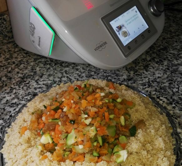 Quinoa con verduras  al vapor (sin gluten)