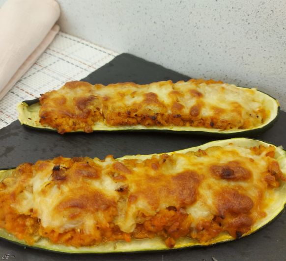 CALABACNES RELLENOS CON SOJA TEXTURIZADA