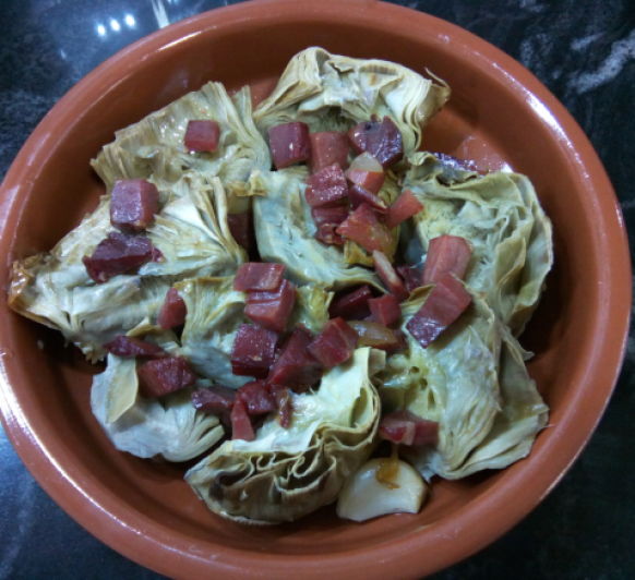Alcachofas con jamón